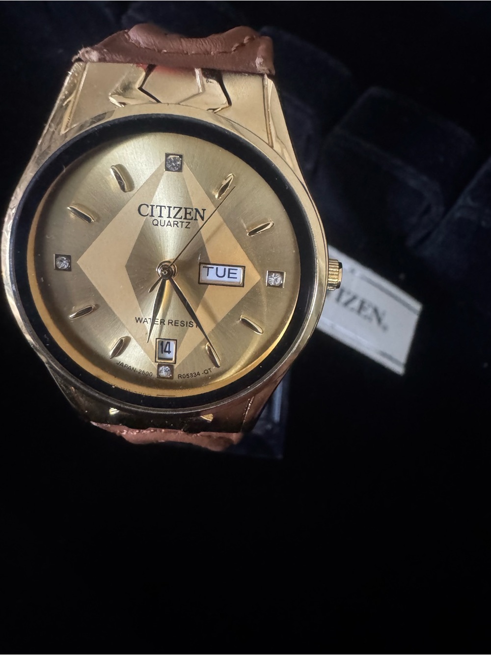 Citizen Gold Tone Watch with Brown Strap - Picture 3 of 7